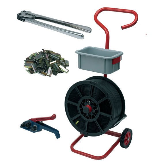 Hand Pallet Strapping Banding Kit with Trolley